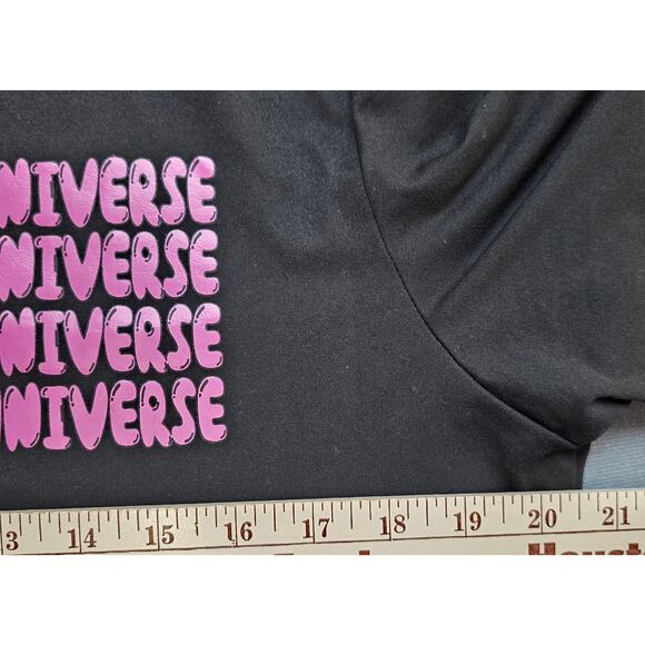 Romwe Medium T Shirt Universe Deep Space Graphic Print Black Short Sleeve - Picture 4 of 5